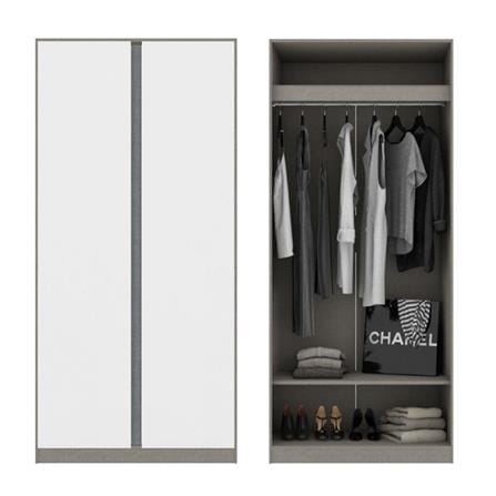 ตู้เสื้อผ้า 2 บานเปิด KONCEPT BLOX 59061615 100 ซม. สีขาว_1