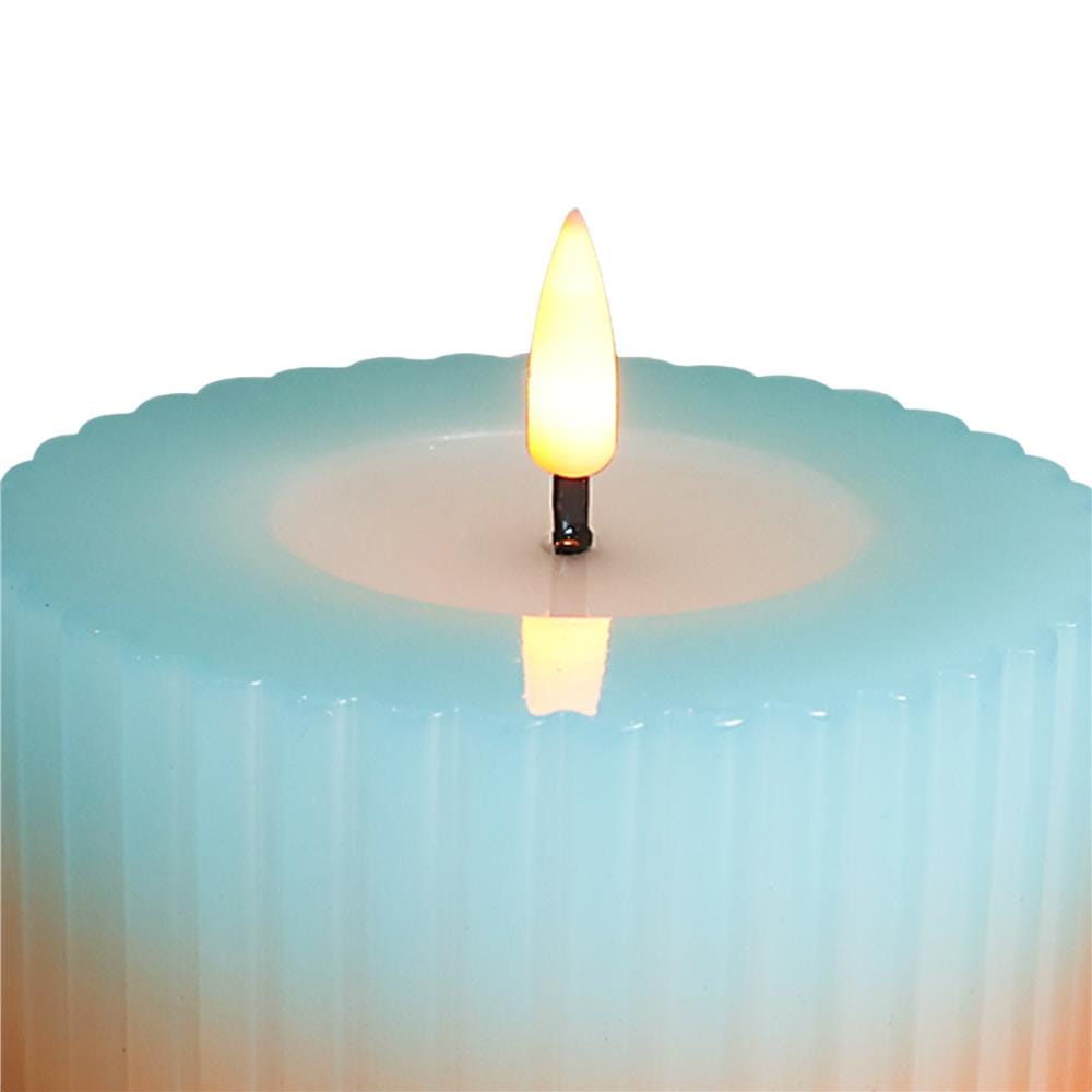 เทียนตกแต่ง LED CLAIRE WAVY 5 ซม. สีฟ้า/ส้ม