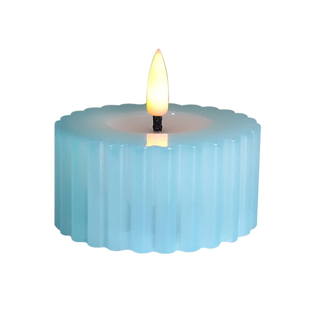 เทียนตกแต่ง LED CLAIRE WAVY 3.5 ซม. สีฟ้า