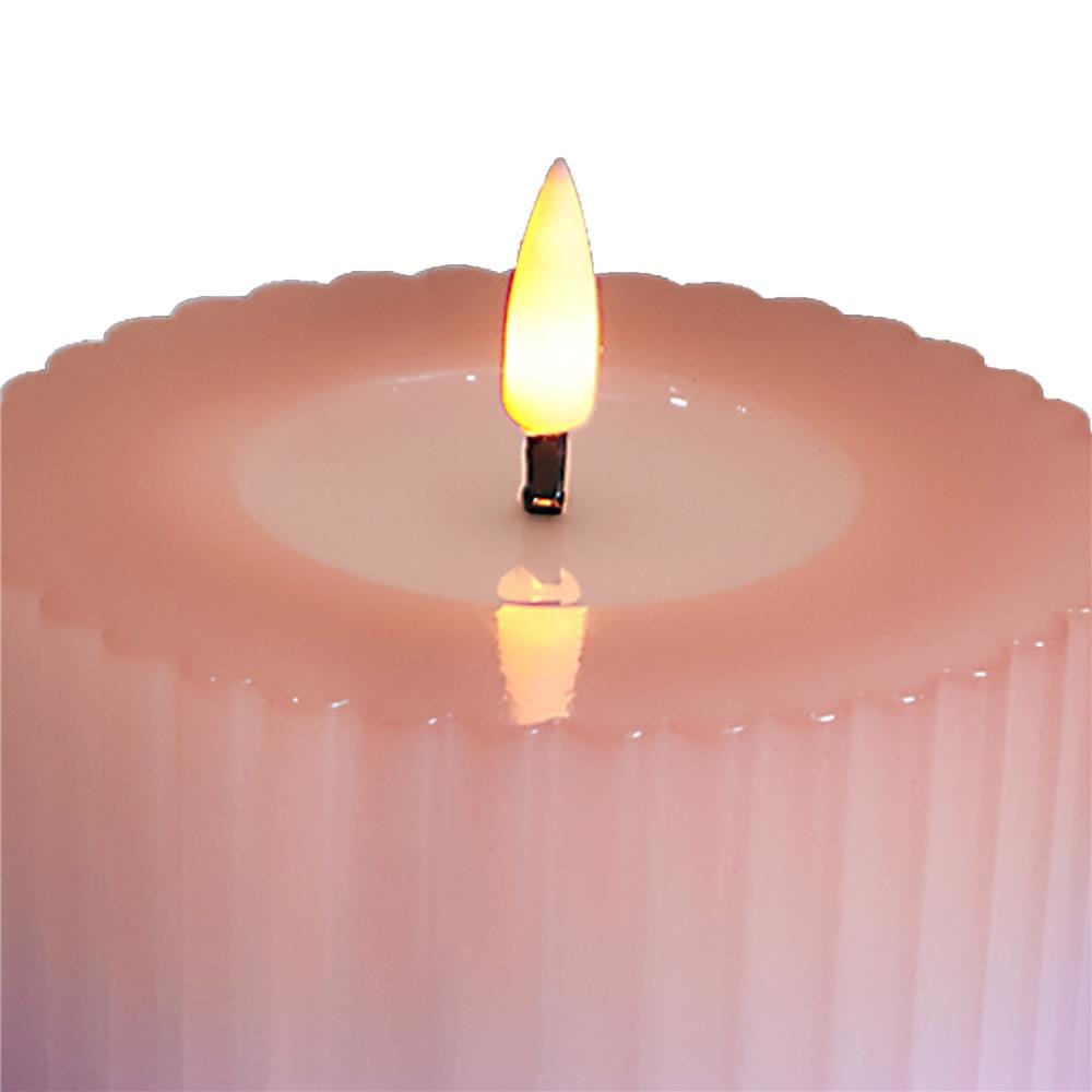 เทียนตกแต่ง LED CLAIRE WAVY 3.5 ซม. สีชมพู