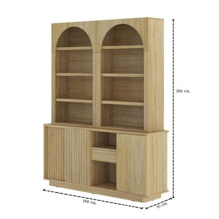 ตู้สูง บานผสม SB FURNITURE VALLEY 19242369 160 ซม. สีโอ๊ค_5