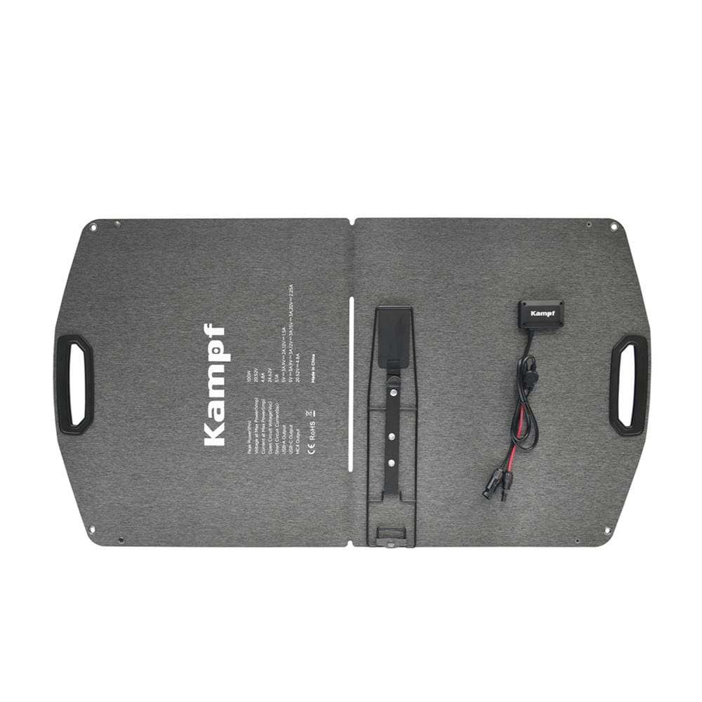 แผงโซลาร์เซลล์แบบพกพา KAMPF KP-100 100 วัตต์ สีดำ