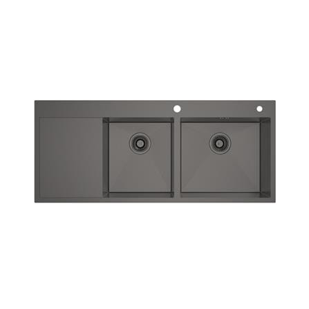 ซิงค์ฝัง 2 หลุม 1 ที่พัก MEX SQ1202RGM-MF สีเทาดำ_1