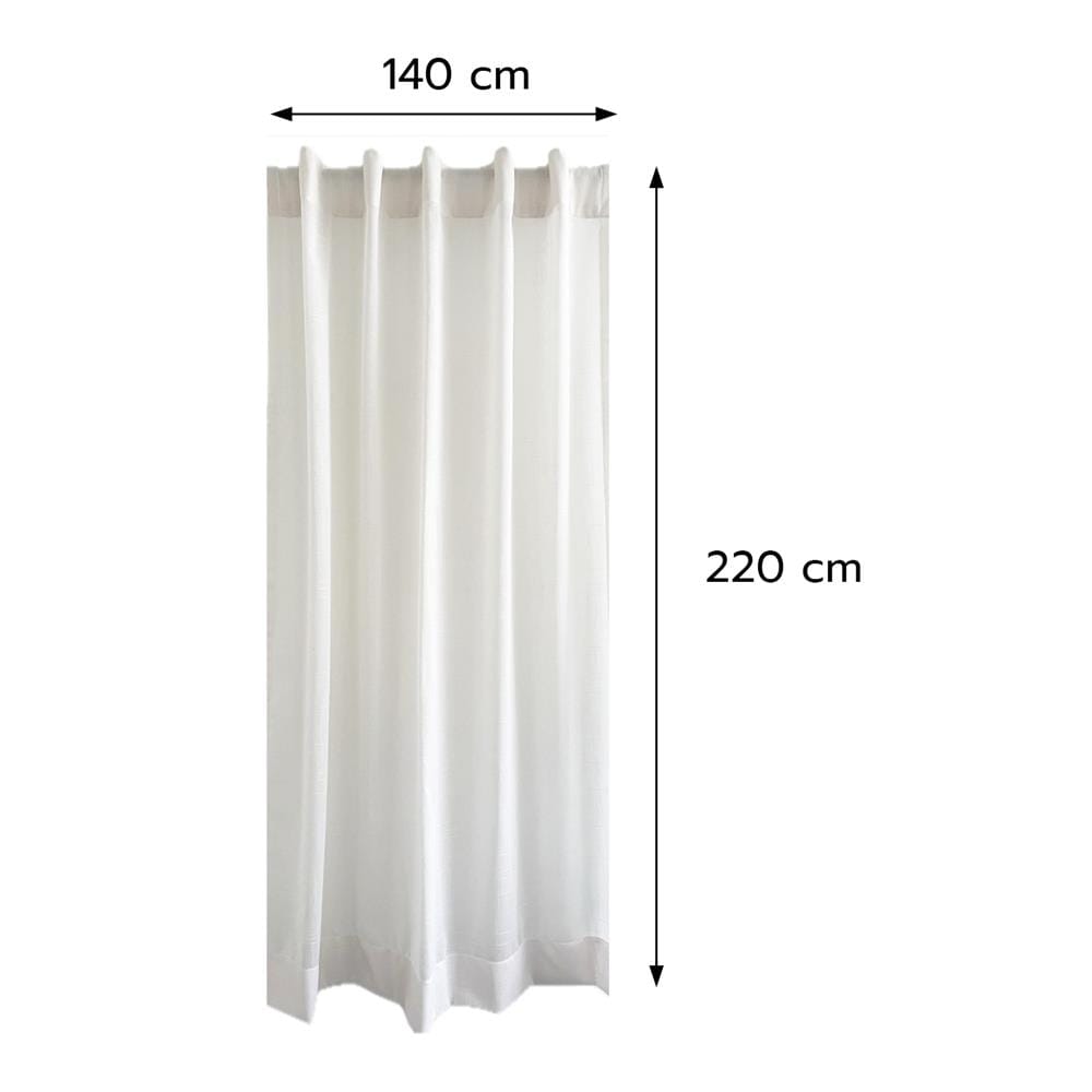 ผ้าม่านโปร่งซ่อนหู HOME LIVING STYLE NENNO 140x220 ซม. สีขาว