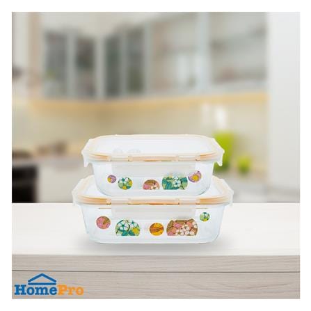 ชุดกล่องอาหารแก้ว PYREX BONBON FLEUR 0.64 ลิตร และ 1.05 ลิตร (แพ็ก 2 ชิ้น)_2