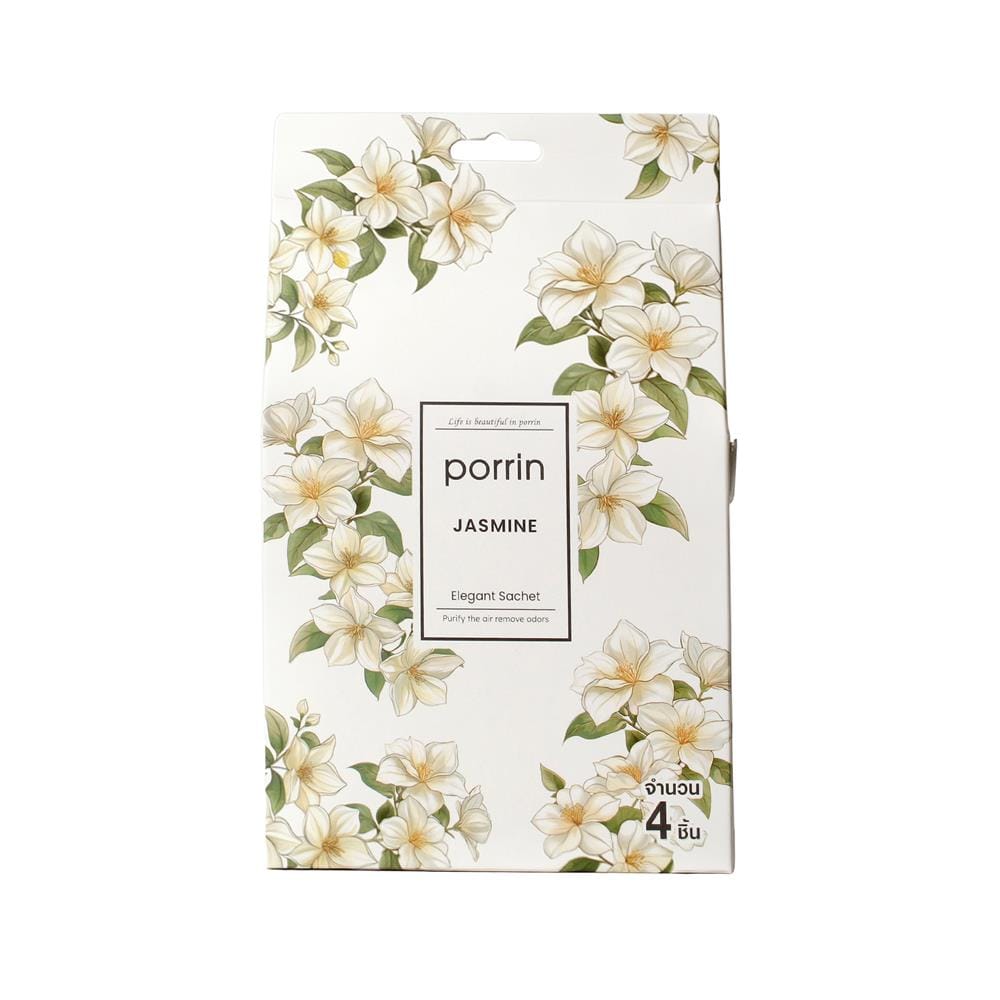 ถุงหอมปรับอากาศ PORRIN JASMINE 20 กรัม (แพ็ก 4 ชิ้น)