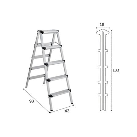บันได STEP 5 ขั้น BARCO ALFS-005-ALU สีอะลูมิเนียม_7