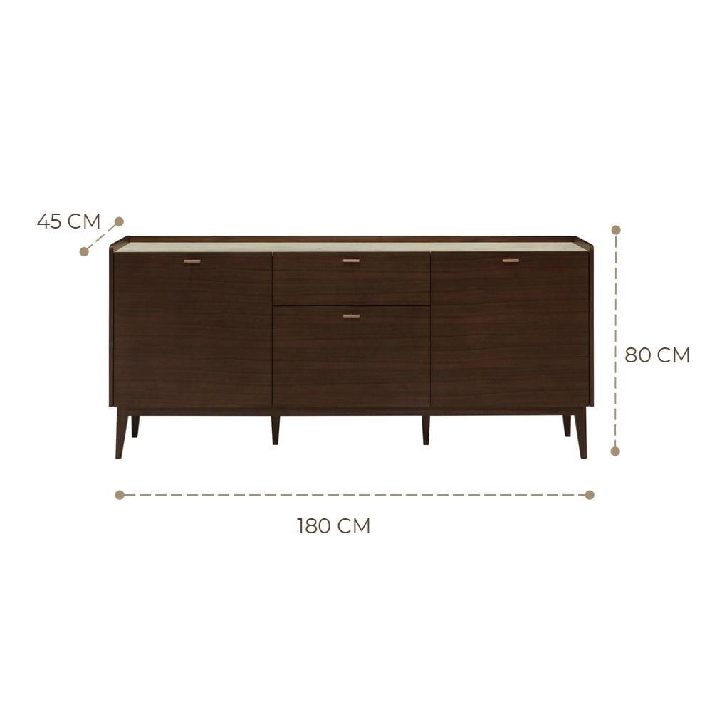 ตู้เตี้ยบานผสม SB FURNITURE WESTINA 19243381 180 ซม. สีวอลนัท