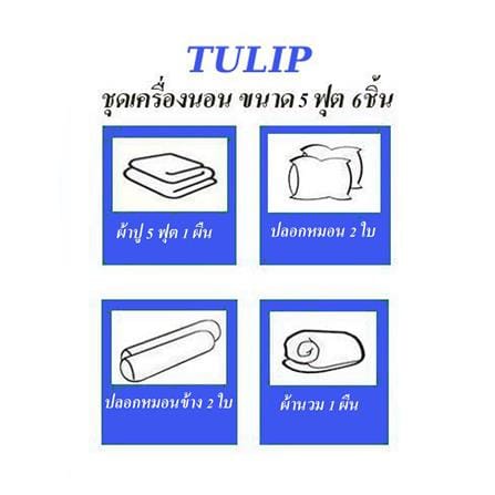 ชุดผ้าปูที่นอน 5 ฟุต (ชุด 6 ชิ้น) TULIP CHARMMY 60256-DLD037_4