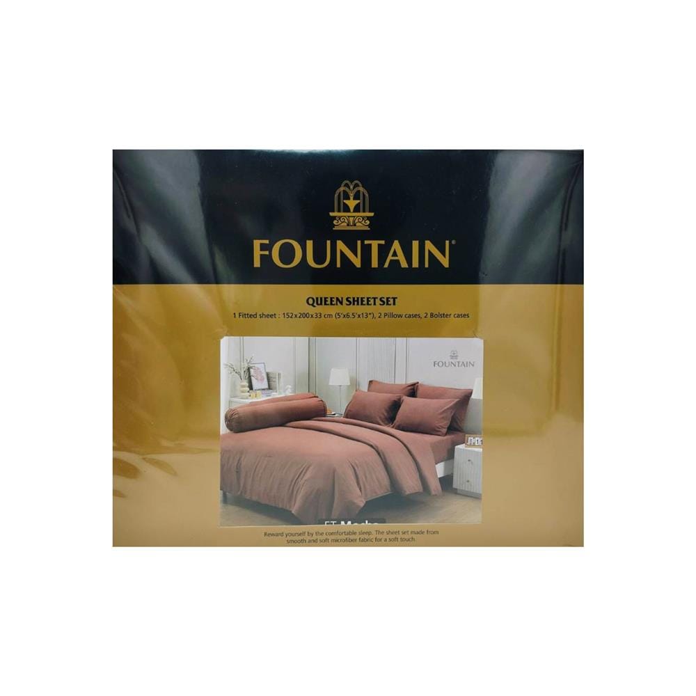 ชุดผ้าปูที่นอน 5 ฟุต (ชุด 5 ชิ้น) FOUNTAIN COLOR 70102-FT MOCHA