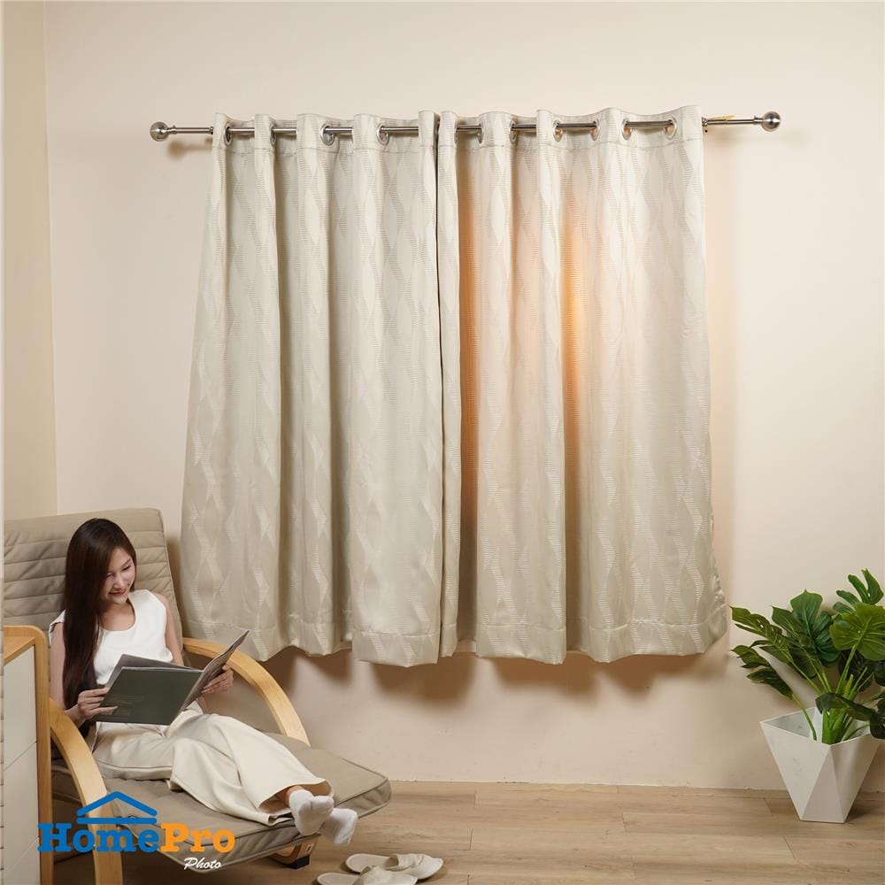 ผ้าม่าน EYELET HOME LIVING STYLE LIMO UV 175x160 ซม. สีครีม
