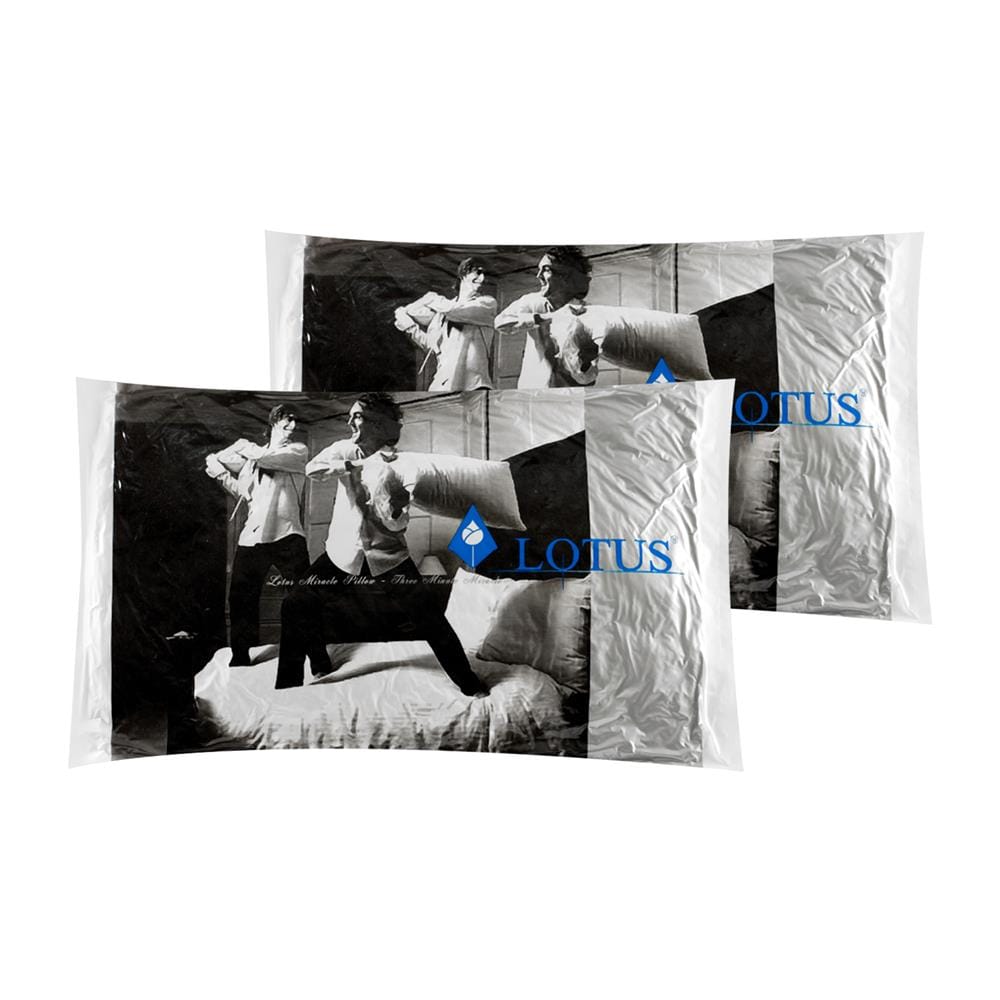 หมอนหนุนสุญญากาศ ใยสังเคราะห์ LOTUS 20x30 นิ้ว สีขาว (1 แถม 1)
