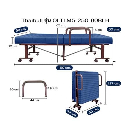 เตียงพับพร้อม TOPPER THAIBULL OLTLM5-250-90BLH สี BLUE_9