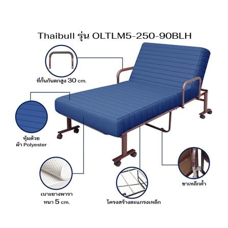 เตียงพับพร้อม TOPPER THAIBULL OLTLM5-250-90BLH สี BLUE_7