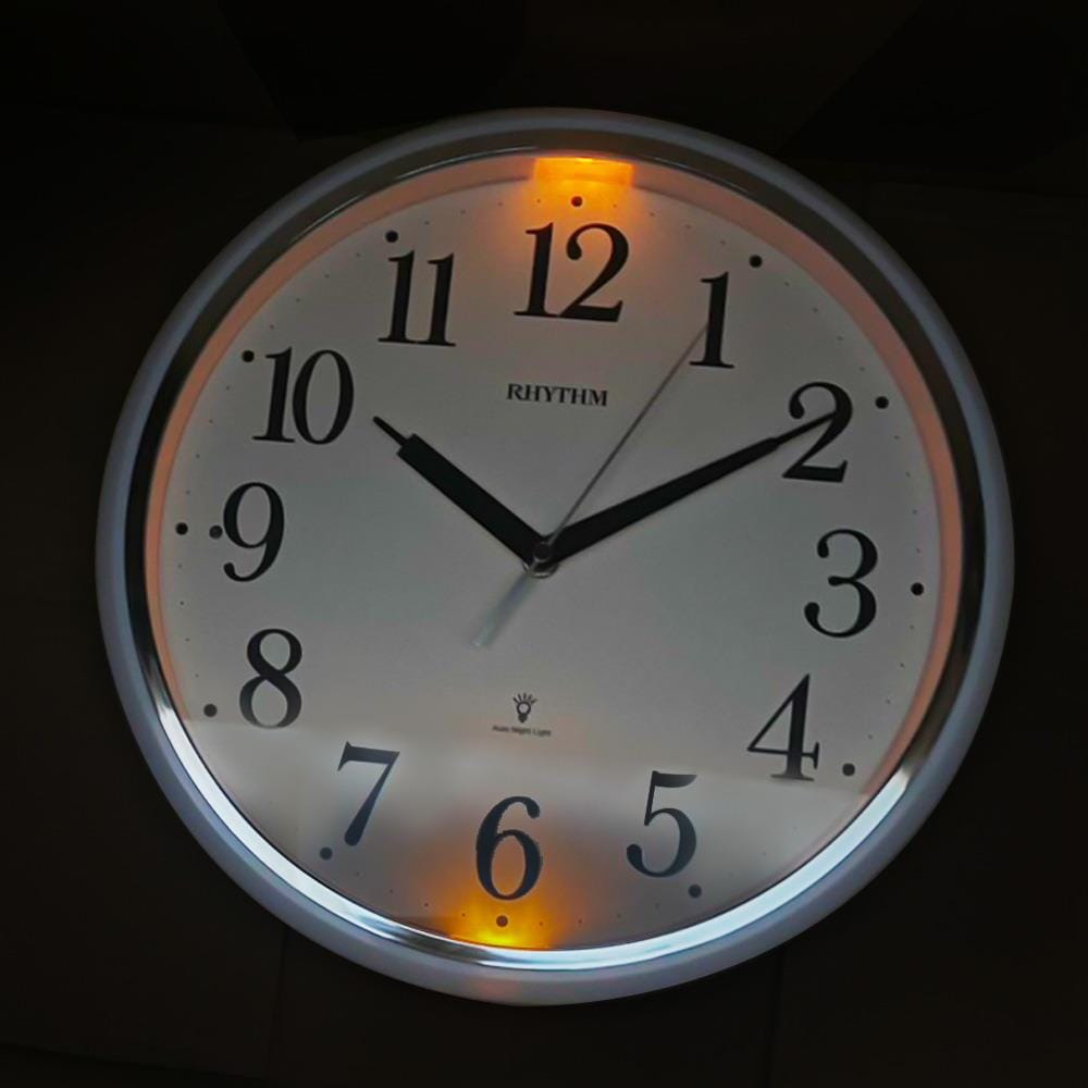 นาฬิกาแขวน RHYTHM CMG633NR03 13 นิ้ว สีเงิน