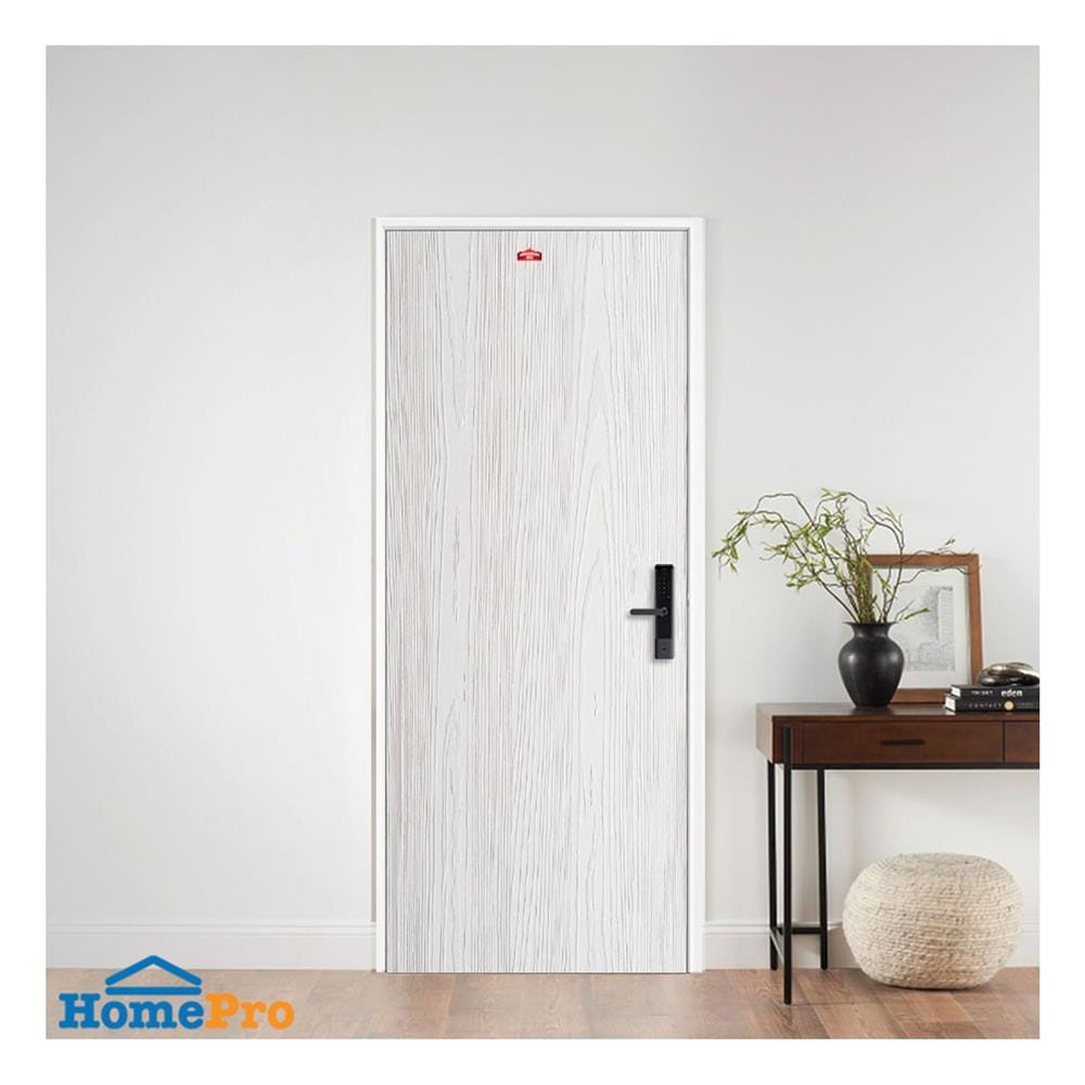 ชุดประตูเหล็ก เจาะลูกบิด PROFESSIONAL DOOR FR2LW+WD2W 96.4x203.5 ซม. สีขาวเม็ดทราย (เปิดด้านซ้าย ออกด้านนอก)
