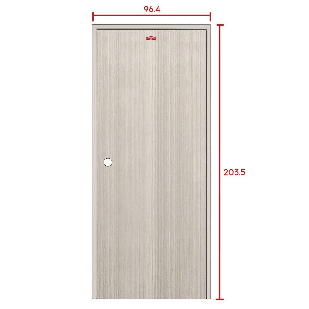 ชุดประตูภายในเหล็ก เจาะลูกบิด PROFESSIONAL DOOR FR2RG+D241 96.4x203.5 ซม. สีเทา (เปิดด้านขวา ออกด้านนอก)