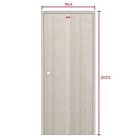 ชุดประตูภายในเหล็ก เจาะลูกบิด PROFESSIONAL DOOR FR2RG+D241 96.4x203.5 ซม. สีเทา (เปิดด้านขวา ออกด้านนอก)_6