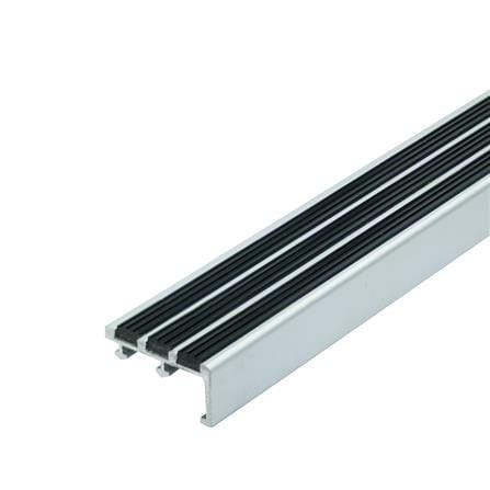 จมูกบันไดอะลูมิเนียม PVC HOME NAP 502001 5 ซม.x 2 ม. สีอะลูมิเนียม_0