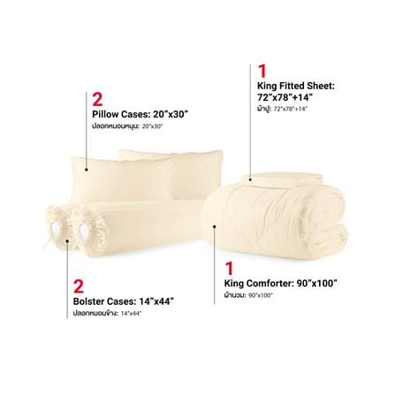 ชุดผ้าปูที่นอน 6 ฟุต (ชุด 6 ชิ้น) FROLINA MICROTEX CREAMY ROSE SF036_2