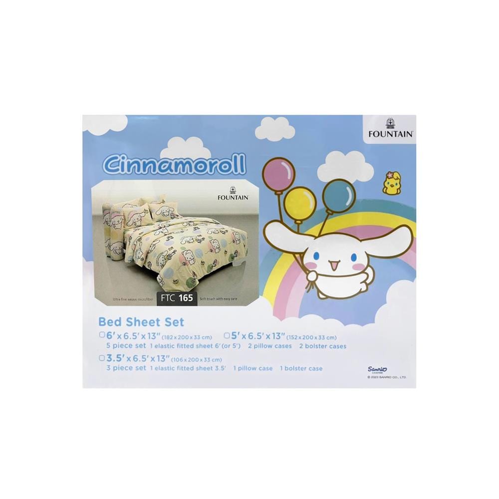 ชุดผ้าปูที่นอน 3.5 ฟุต (ชุด 3 ชิ้น) FOUNTAIN CINNAMOROLL 70105-FTC165