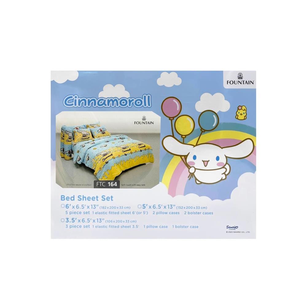 ชุดผ้าปูที่นอน 3.5 ฟุต (ชุด 3 ชิ้น) FOUNTAIN CINNAMOROLL 70105-FTC164