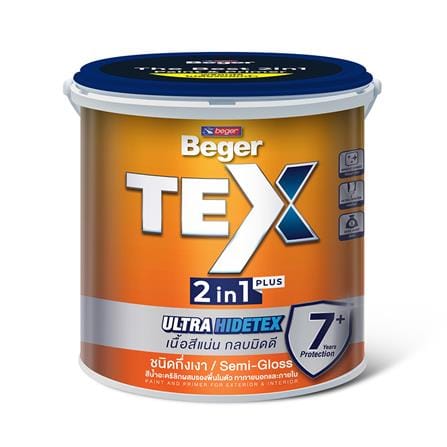 สีน้ำทาภายนอก ชนิดกึ่งเงา BEGER TEX 2IN1 BASE A 3.5 ลิตร_0
