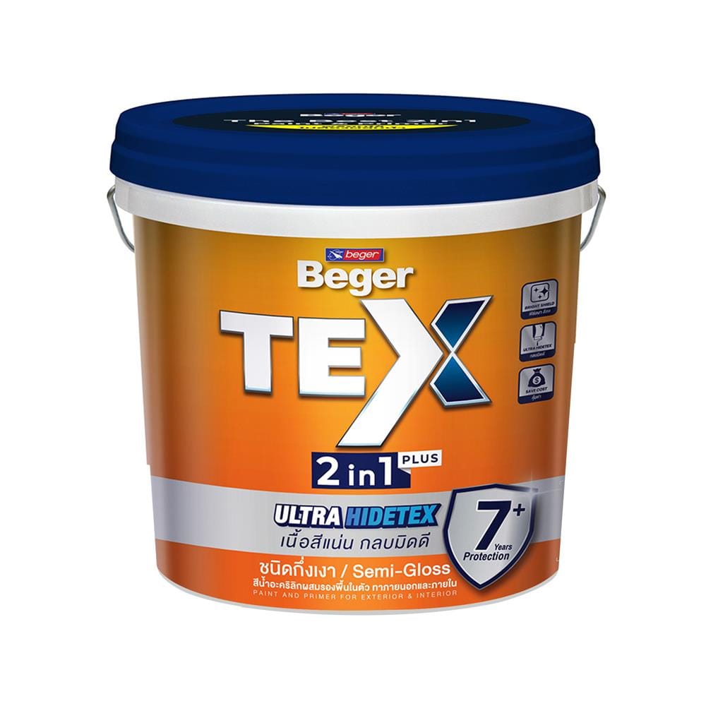 สีน้ำทาภายนอก ชนิดกึ่งเงา BEGER TEX 2IN1 BASE D 9 ลิตร