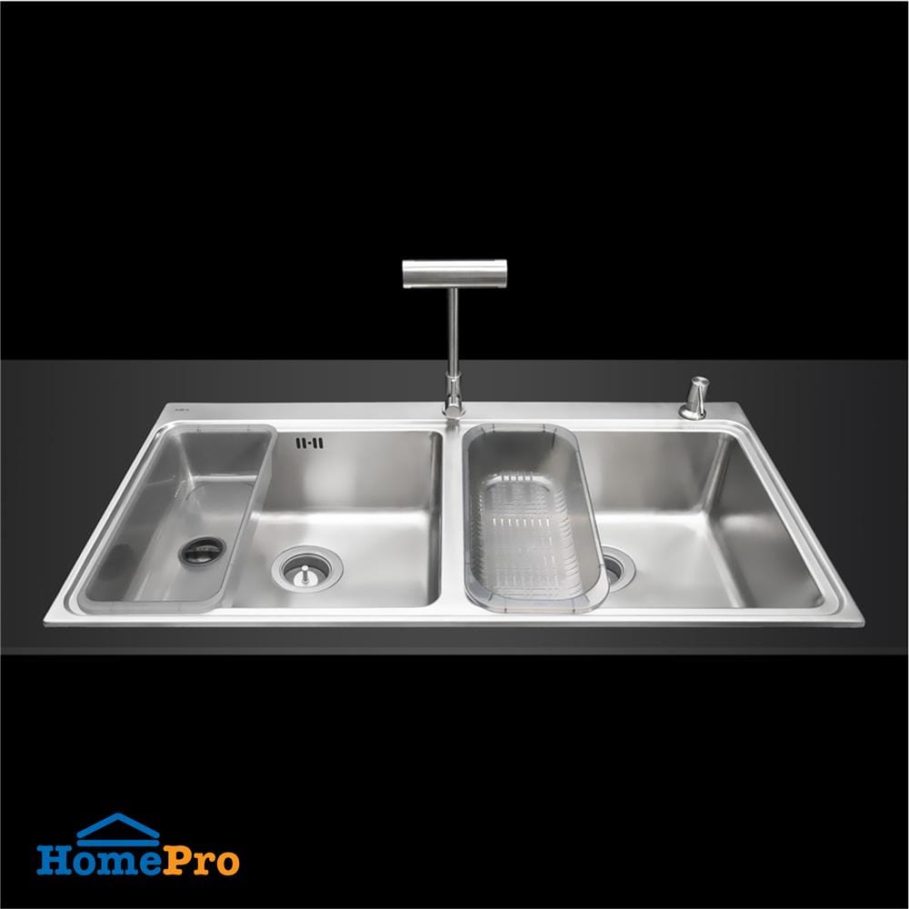 ซิงค์ฝัง 2 หลุม MEX BIX100BM-MF 100 ซม. สีเงิน