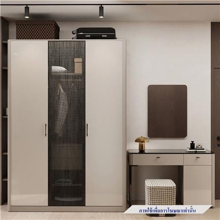 ตู้เสื้อผ้า 3 บานเปิด SB FURNITURE BLESS 19248749 160 ซม. สีเบจ_2