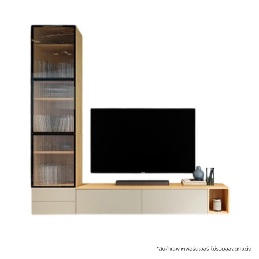 ชุดตู้วางทีวี SB BUILT IN WISEST 19239323 280 ซม. สีเทา/น้ำตาล