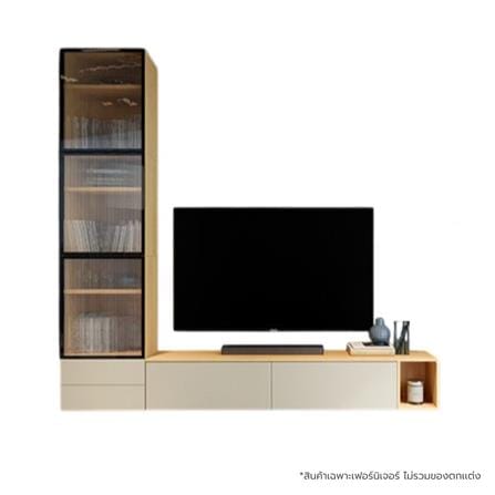 ชุดตู้วางทีวี SB BUILT IN WISEST 19239323 280 ซม. สีเทา/น้ำตาล_0