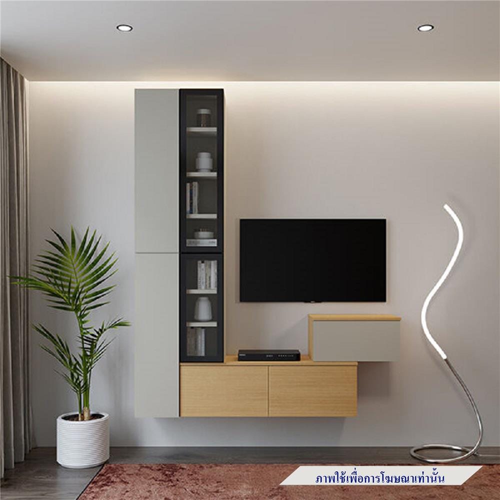 ชุดตู้วางทีวี SB BUILT IN WISEST 19239318 180 ซม. สีเทา/น้ำตาล