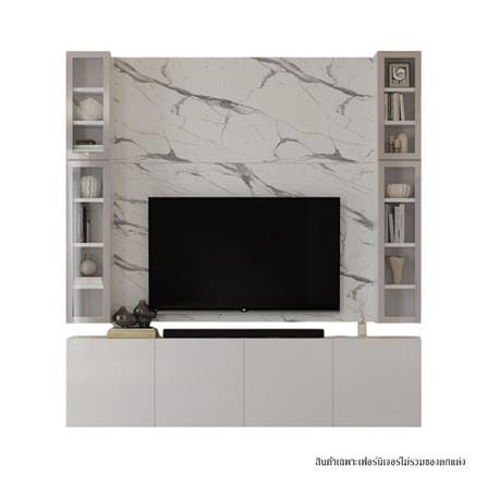ชุดตู้วางทีวี SB BUILT IN WISEST 19238501 240 ซม. สีขาว_0