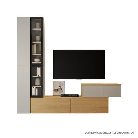 ชุดตู้วางทีวี SB BUILT IN WISEST 19239319 240 ซม. สีเทา/น้ำตาล_0
