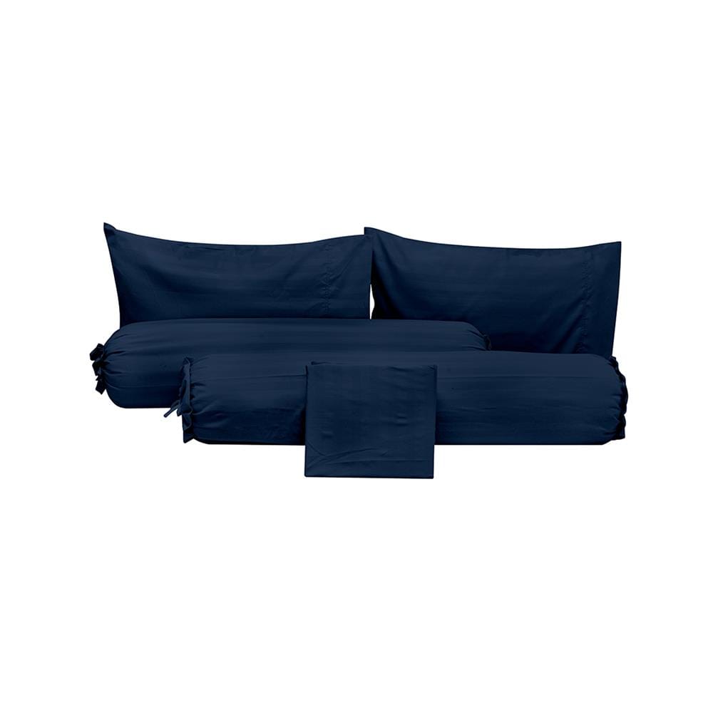 ชุดผ้าปูที่นอน 6 ฟุต (ชุด 5 ชิ้น) PICASSO SMILE สี NAVY BLUE