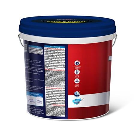 สีน้ำทาภายนอก ชนิดด้าน BEGER TEX 2IN1 BASE A สีขาว 9 ลิตร_2