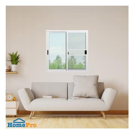 หน้าต่างบานเลื่อน อะลูมิเนียม S-S มุ้ง KPA ECO 100x100 ซม. สีขาว_1