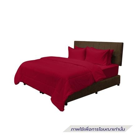 ชุดผ้าปูที่นอน 6 ฟุต (ชุด 6 ชิ้น) PICASSO SMILE สี BURGUNDY_1