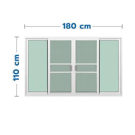 หน้าต่างบานเลื่อน อะลูมิเนียม F-S-S-F มุ้ง KPA 180x110 ซม. สีขาว_0