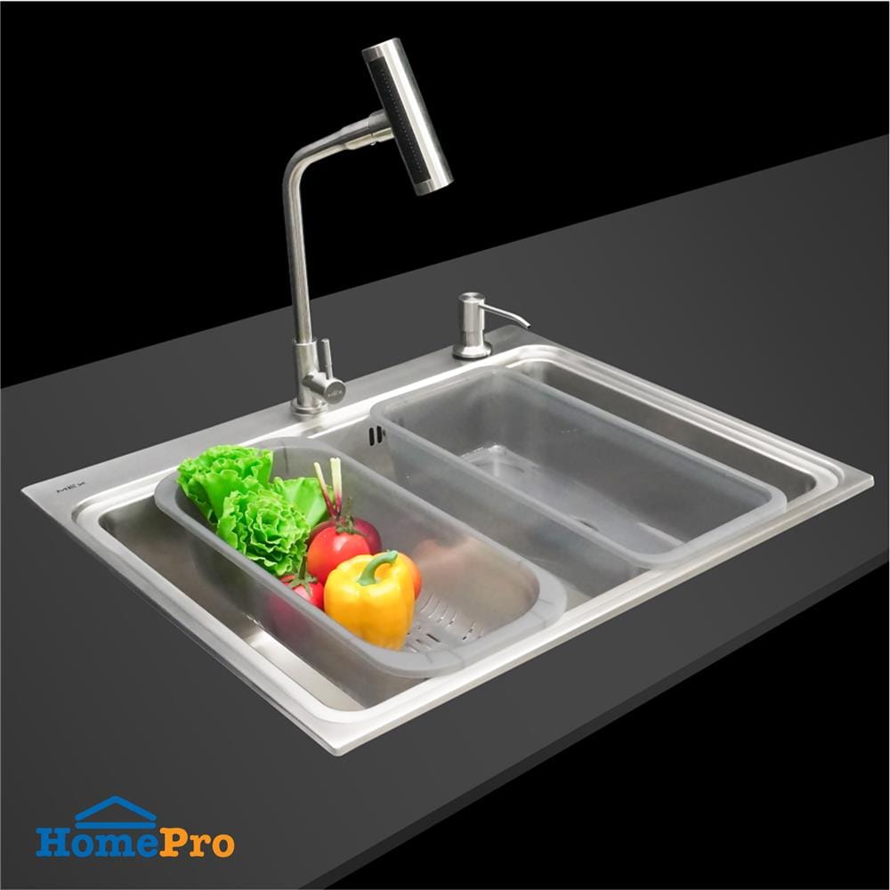 ซิงค์ฝัง 1 หลุม MEX BIX60BM-MF 61.5 ซม. สีเงิน