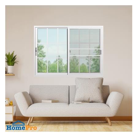 หน้าต่างบานเลื่อน อะลูมิเนียม S-S มุ้ง KPA 9 ฟัก 150x110 ซม. สีขาว_1