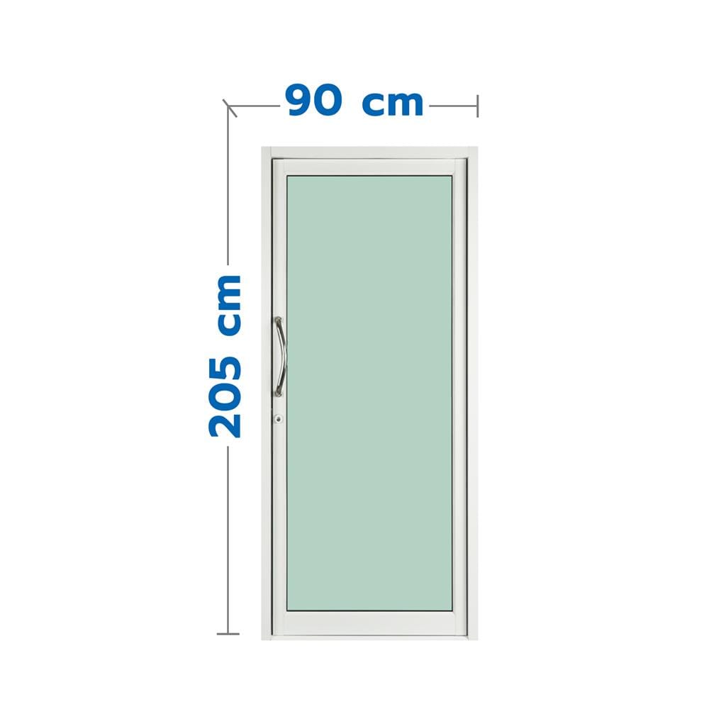 ประตูบานสวิงเดี่ยว อะลูมิเนียม KPA 90x205 ซม. สีขาว