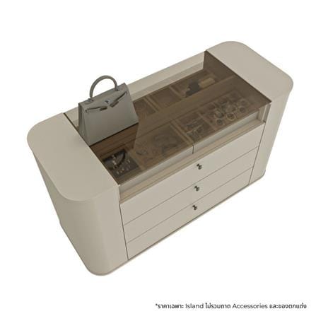 ตู้ลิ้นชัก SB FURNITURE CURVIA 19249303 127 ซม. สีพาสเทล่า ครีม_3