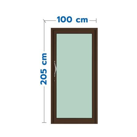 ประตูบานสวิงเดี่ยว อะลูมิเนียม KPA 100x205 ซม. สีชา_0