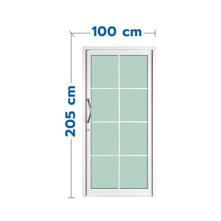 ประตูบานสวิงคู่ อะลูมิเนียม 8 ฟัก KPA 100x205 ซม. สีขาว_0