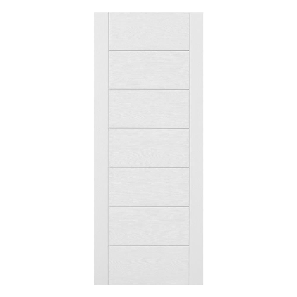ประตูไฟเบอร์กลาส ไม่เจาะลูกบิด ECO-DOOR 9P 80x200 ซม. สีขาว