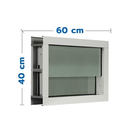 หน้าต่างบานกระจกซ้อน อะลูมิเนียม KPA 60x40 ซม. สีขาว_0
