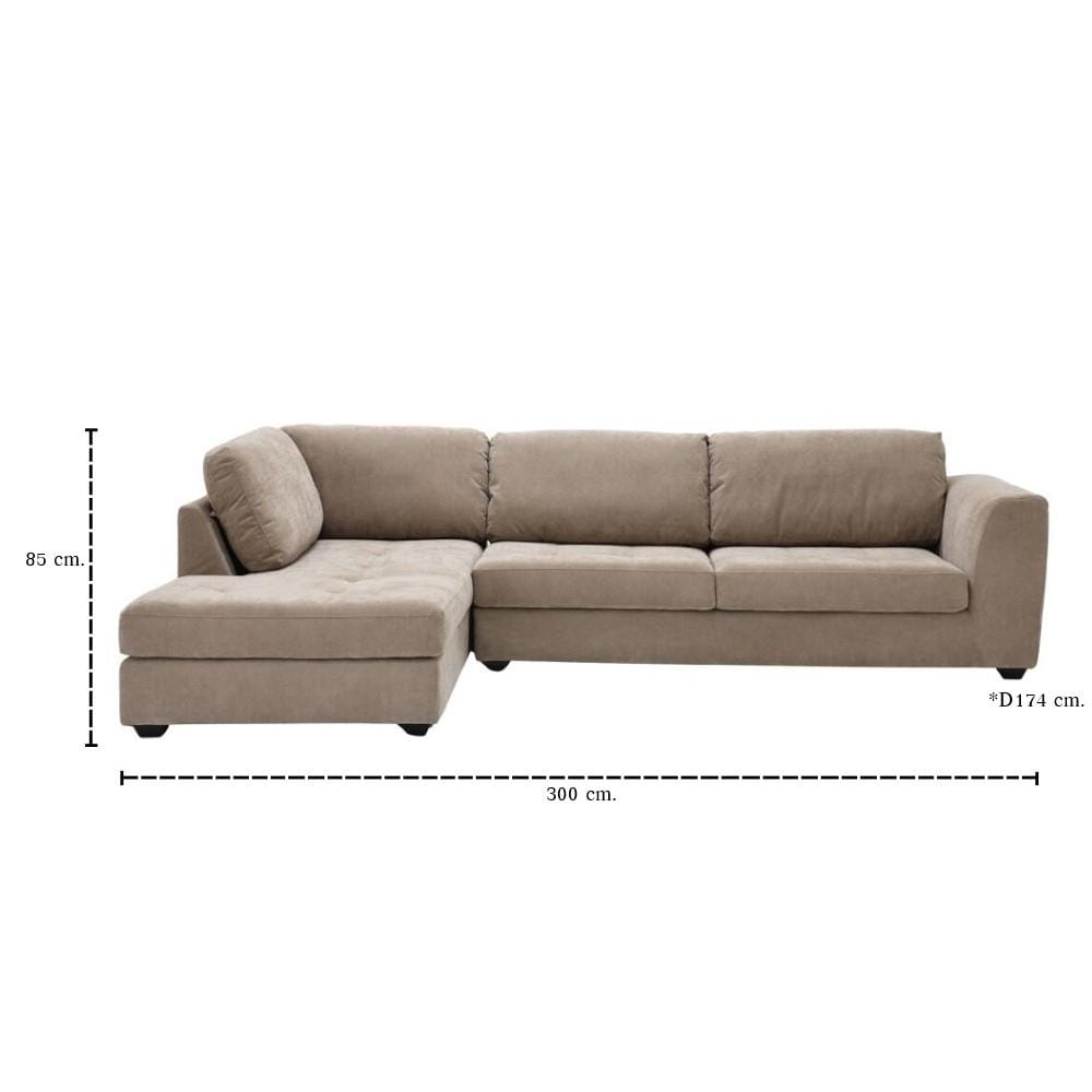โซฟาเข้ามุมซ้าย SB FURNITURE LASSIE 19248637 สีน้ำตาล