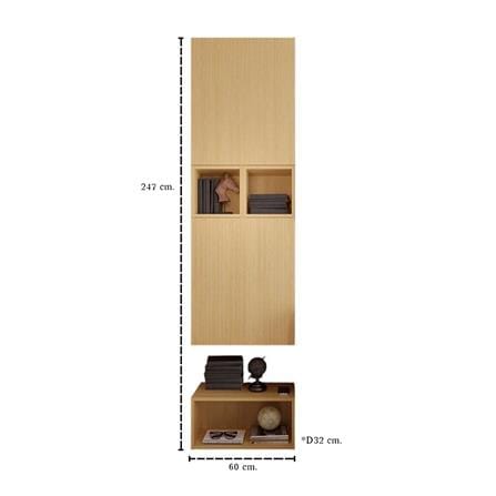 ตู้แขวนผนัง SB FURNITURE WISEST 19239335 สีโมนาโค โอ๊ค_4